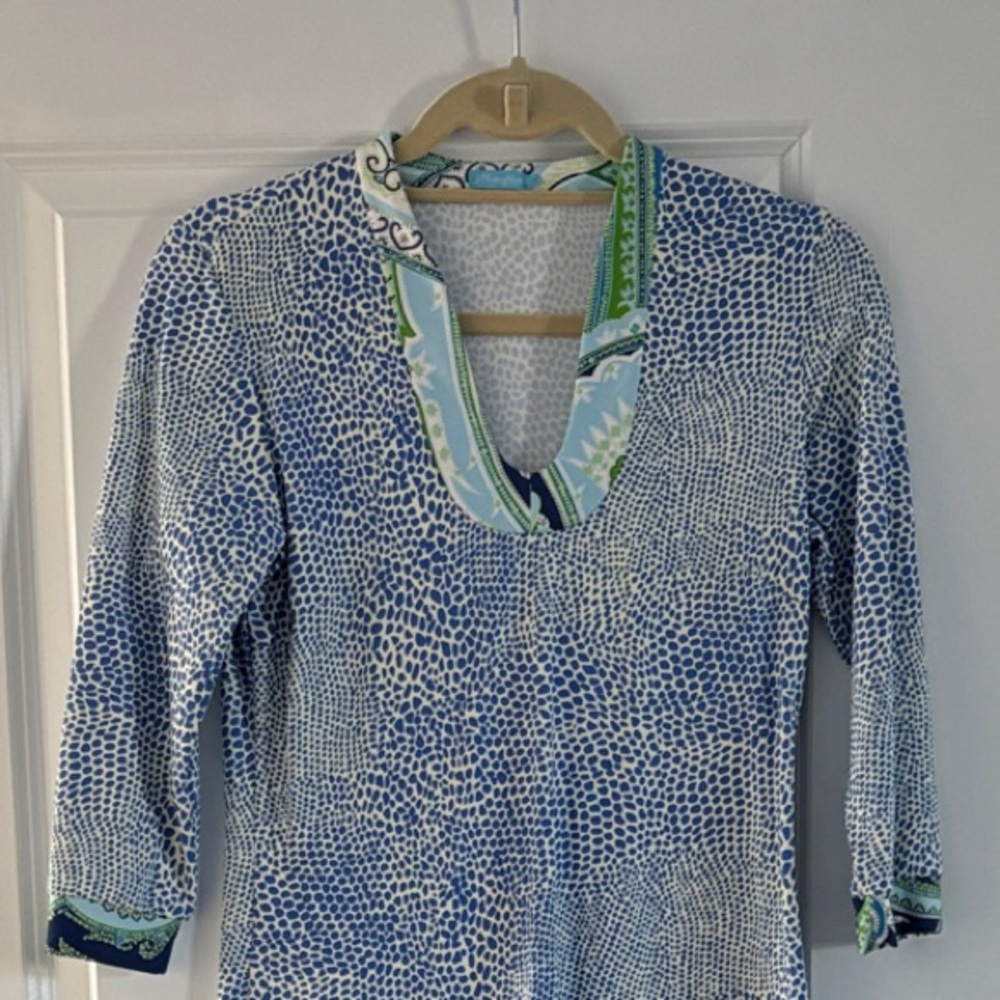 J. McLaughlin Blue and White Paisley Dress